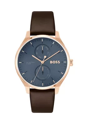 Tyler Brown Strap Blue Dial Watch