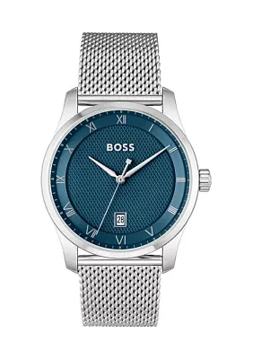 Principle Silver Bracelet Blue Dial Watch