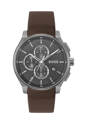 Peak Brown Strap Gray Dial Watch