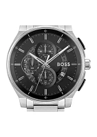 Peak Silver Bracelet Black Dial Watch