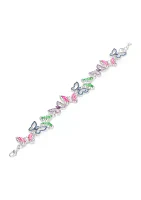 Silver Tone Multi Butterfly Flex Bracelet 