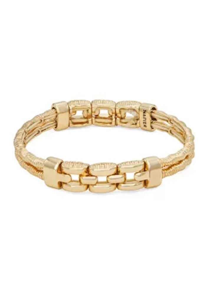 Gold Tone 2.25" Stretch Bracelet