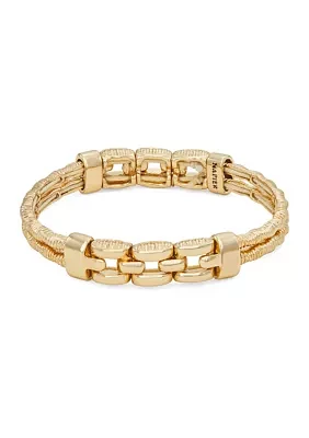 Gold Tone 2.25" Stretch Bracelet