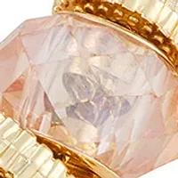 Gold Tone Pink Sealife Slider Bracelet - Boxed