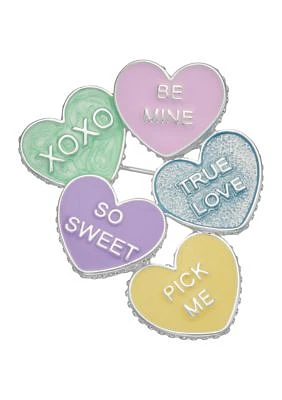 Silver Tone Mini Hearts Pin - Boxed 