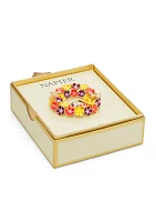 Gold Tone Flowers and Butterfly Pin - Boxed