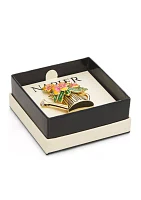 Gold Tone Garden Flower Pot Pin - Boxed