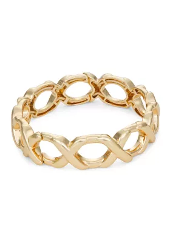 Gold Tone 2.5 mm Stretch Bracelet