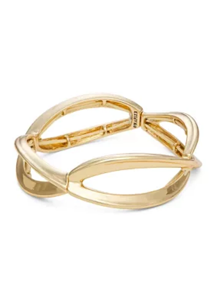 Gold Tone Twist Stretch Bracelet