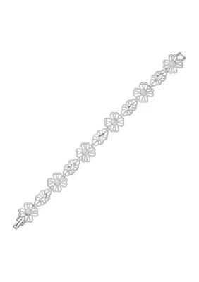 Silver Tone Crystal Flex Bracelet - Boxed