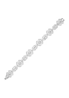 Silver Tone Crystal Flex Bracelet - Boxed