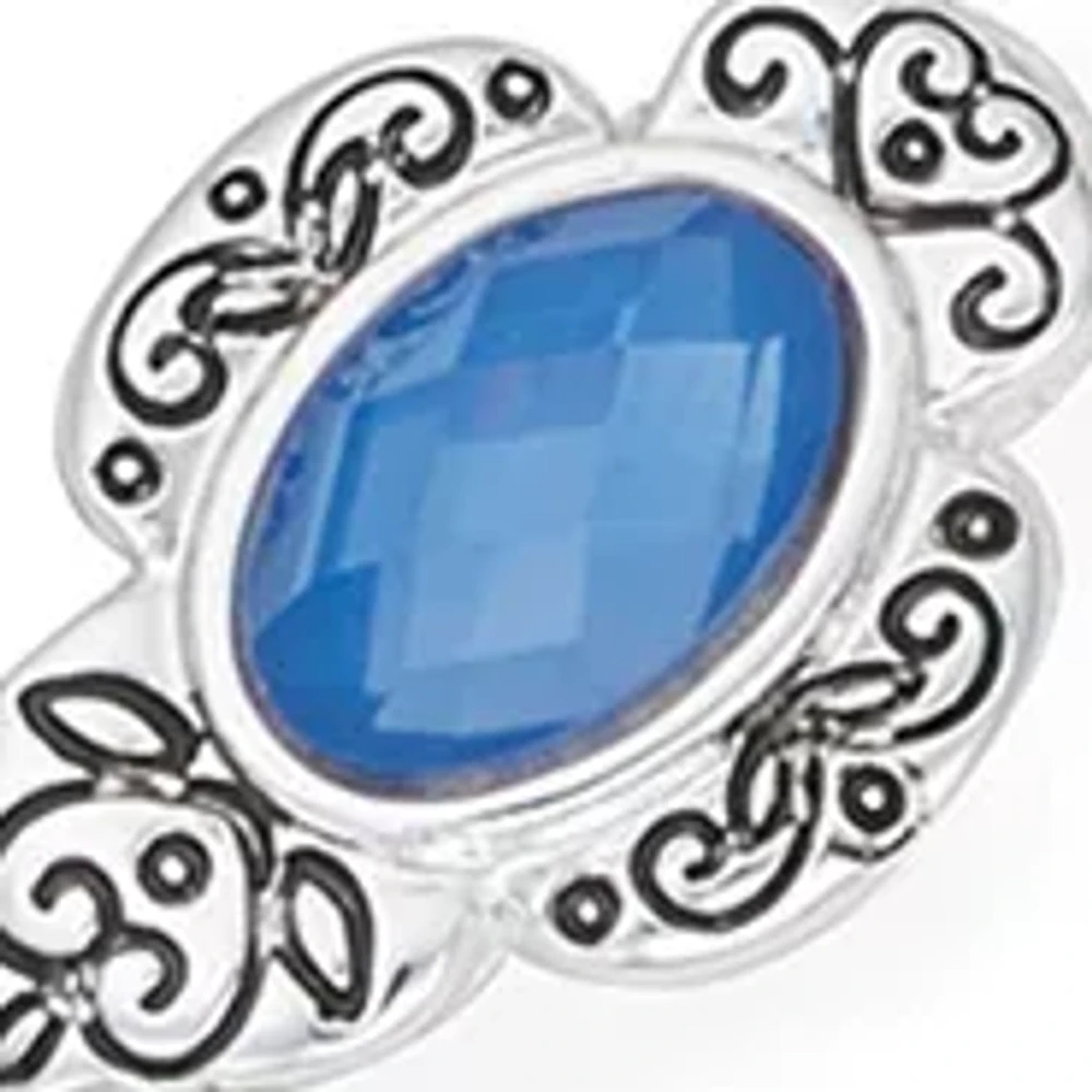 Silver Tone Blue Stone Flex Bracelet - Boxed