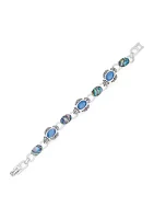 Silver Tone Blue Stone Flex Bracelet - Boxed