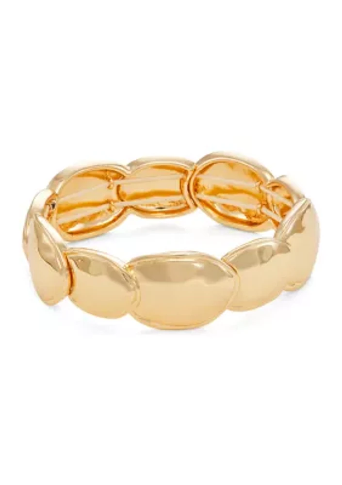 Gold Tone Liquid Stretch Bracelet