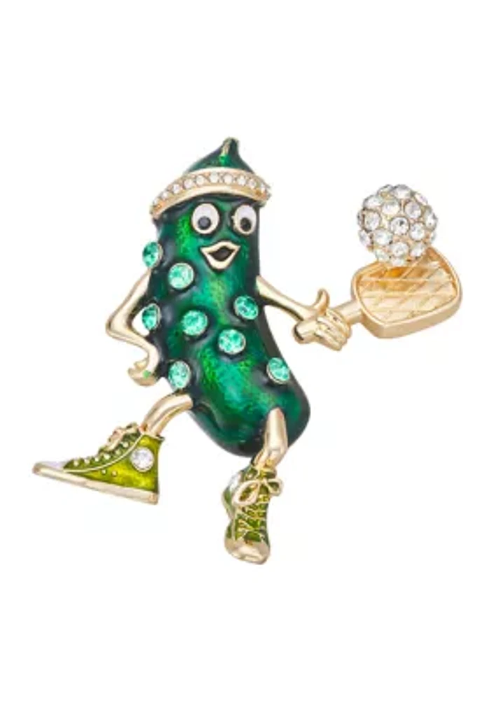 Gold Tone Pickleball Pin - Boxed