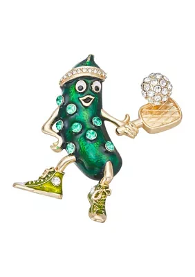 Gold Tone Pickleball Pin - Boxed