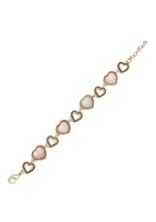 Gold Tone Heart Flex Bracelet - Boxed