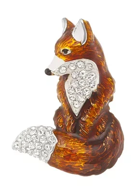 Silver Tone Autumn Fox Pin