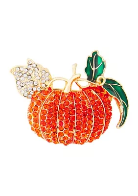 Gold Tone Autumn Pumpkin Pin