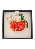 Gold Tone Autumn Pumpkin Pin