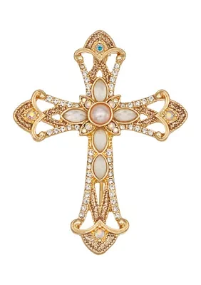 Gold Tone Cross Pin