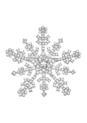 Silver Tone Snowflake Pin