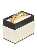 Gold Tone Multicolor Hinge Bangle Bracelet - Boxed