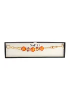 Gold Tone 7.5" Pumpkin Slider Bracelet