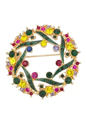 Gold Tone Multi Wreath Pin