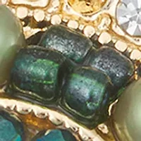 Gold Tone Green Turtle Pin