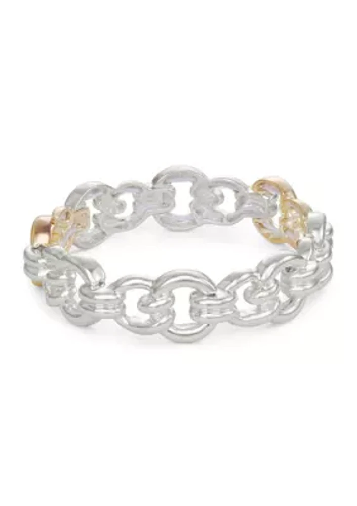 Silver Tone Knots Stretch Bracelet