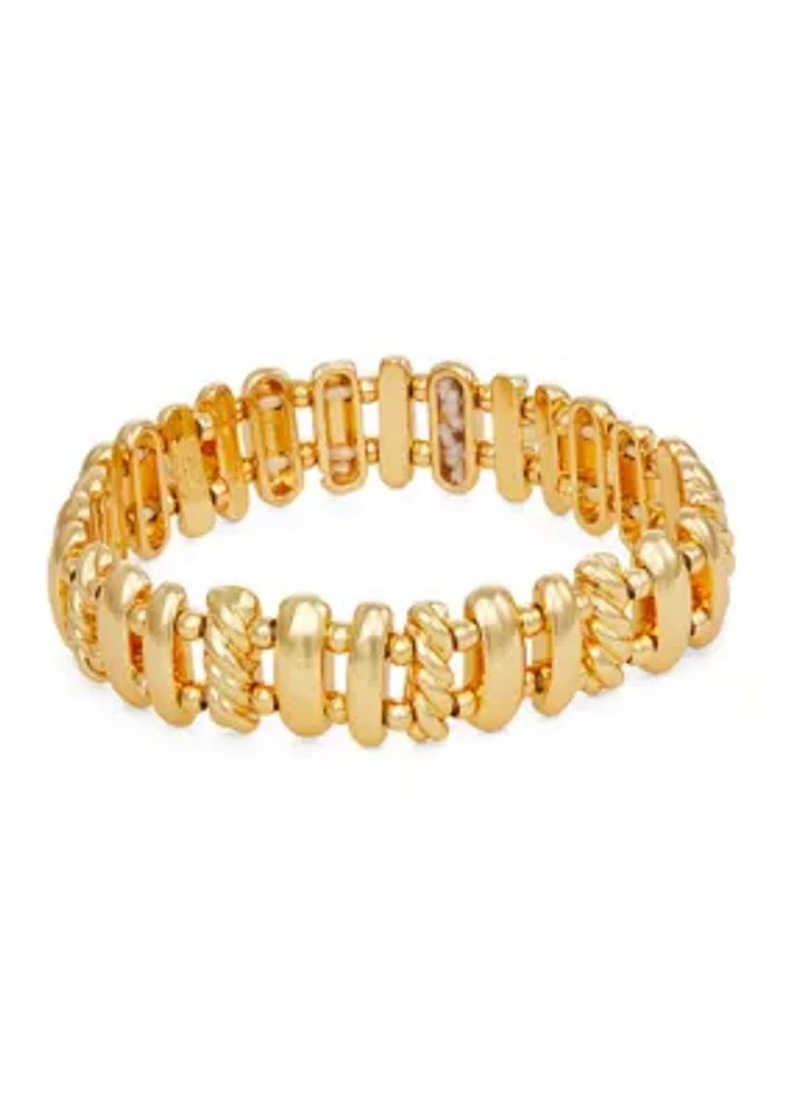 Gold Tone Ropes Stretch Bracelet