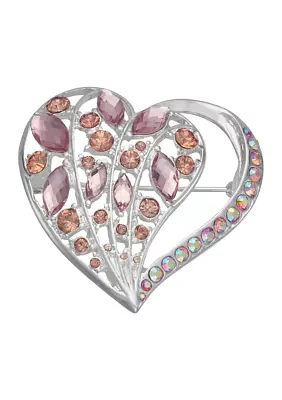 Silver Tone Boxed Multi Heart Pin