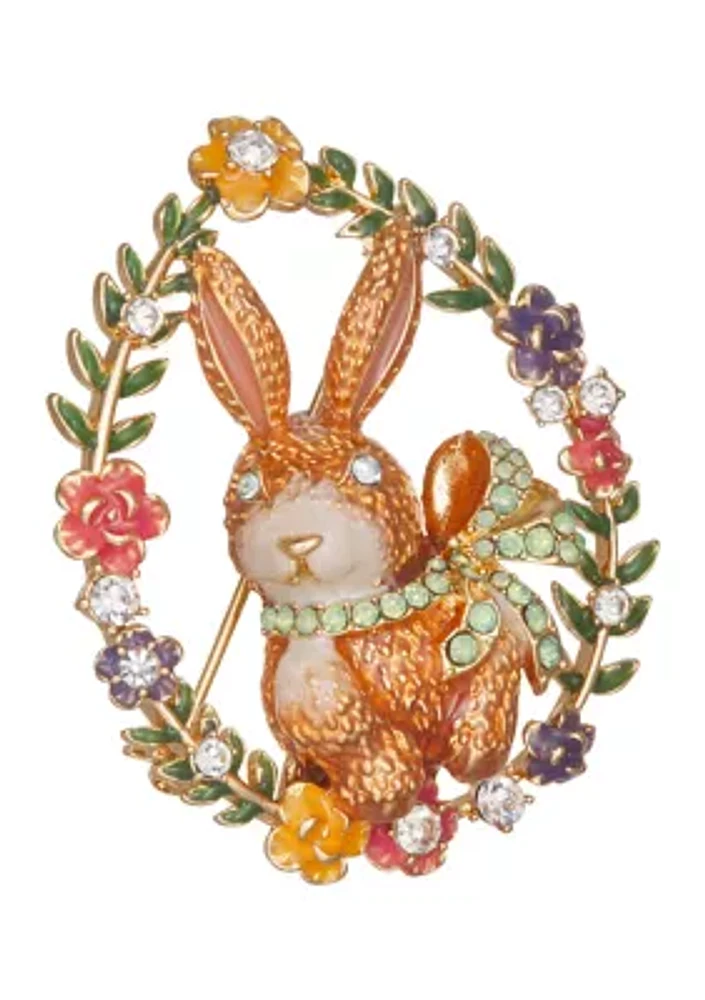 Two Tone Pink Bunny Pin