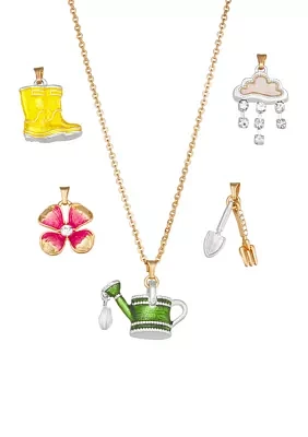 Two Tone Multi Gardening Interchangeable Necklace Set