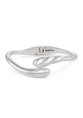 Silver Tone Horizon Bangle Bracelet