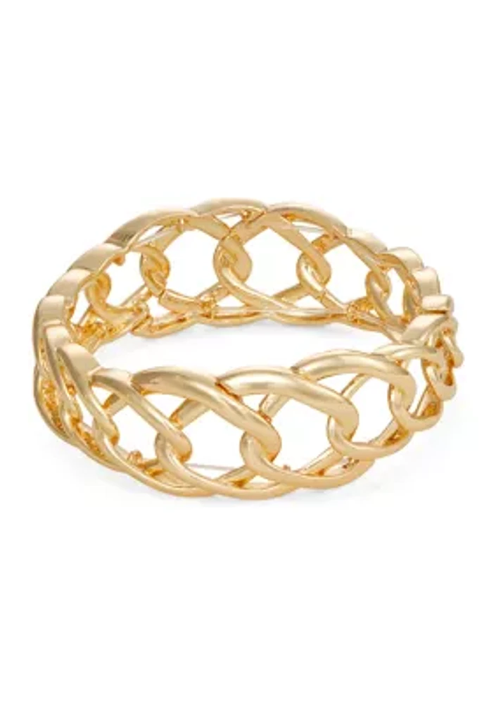 Gold Tone Stretch Bracelet