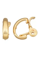 Gold Tone Small Hoop Clip Earrings