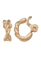 Gold Tone Swivel Stud Clip Earrings