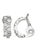 Silver Tone 16 mm Cubic Zirconia Hoop Clip Earrings