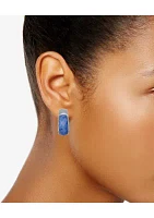 Silver Tone Blue Clip Earrings