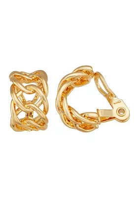 Gold Tone 20mm Hoop Clip Earrings