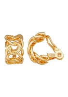 Gold Tone 20mm Hoop Clip Earrings