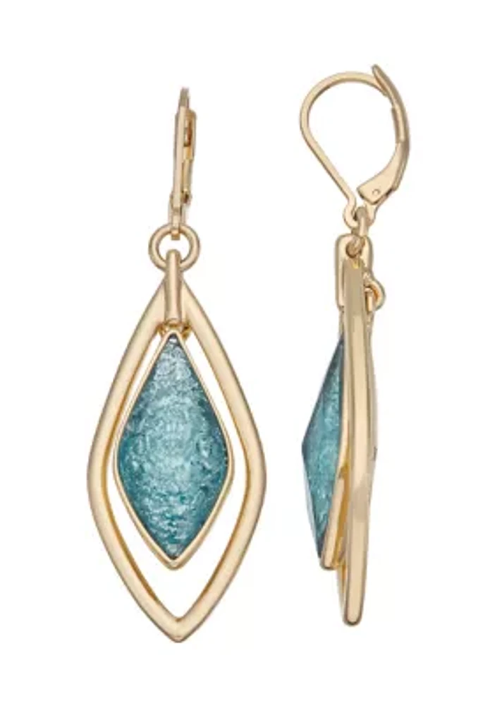 Stone Orbital Drop Earrings