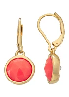 Round Stone Illusion Drop Earrings