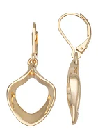 Gold Tone Twist Petals Drop Earrings