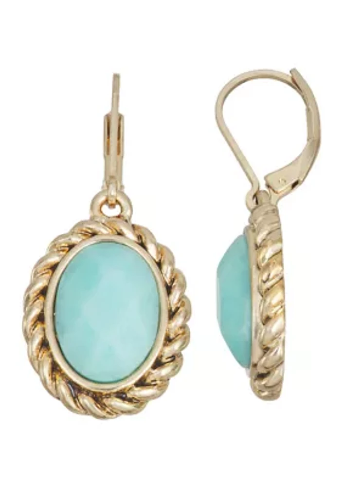 Stone Single Drop Earrings