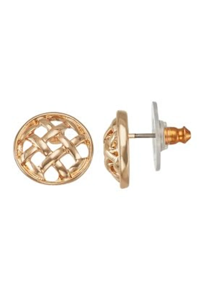 Gold Tone Stud Earrings