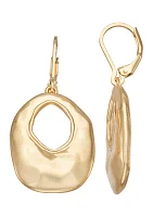 Gold Tone Lever Back Drop Earrings