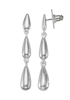 Silver Tone Linear Earrings